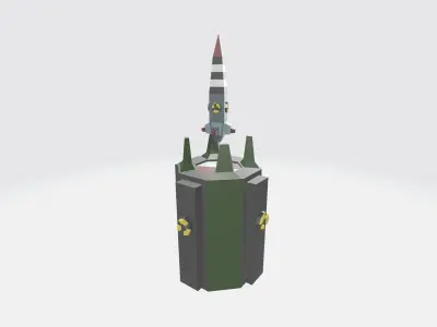 Nuke missile with silo  Free low-poly 3D model