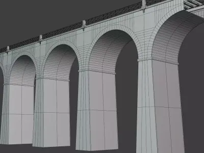 Railway viaduct PBR 3D model