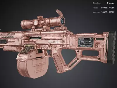 Chrome Rifle 3D model