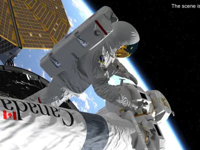 NASA Astronaut Suit with Backpack Rigged for Maya 3D model