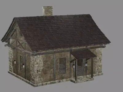 Medieval Viking House 10 Game Ready Low-poly 3D Model Low-poly 3D model