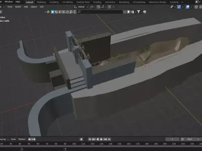 Canal Water Gate 3D model