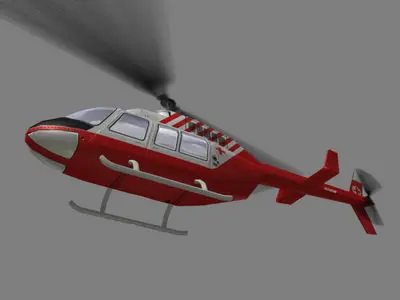 Jet Ranger V6 Helicopter Low-poly 3D model