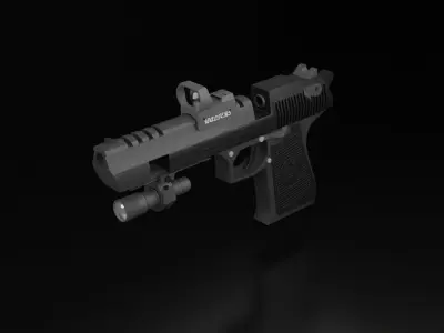 desert eagle with reflex sight and lamb part  Low-poly 3D model