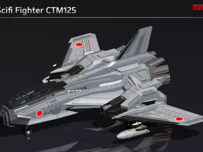 Scifi Fighter CTM125 Low-poly 3D model