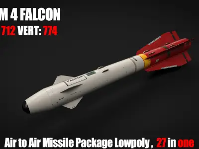 air to air missile package Low-poly 3D model