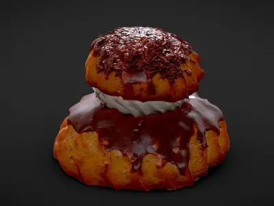 Chocolate Nun Low-poly 3D model