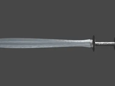 Xyphos sword with Khora handle Low-poly 3D model