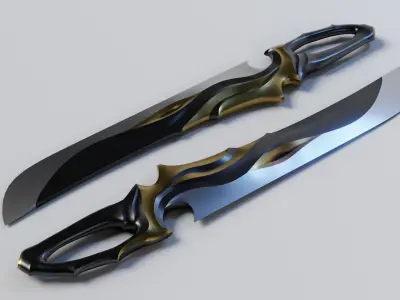 Fantasy Sword Low-poly 3D model 9