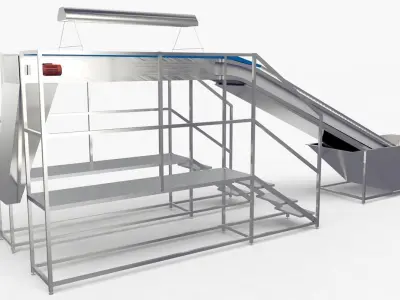 Plastic Modular Inspection Elevator Low-poly 3D model