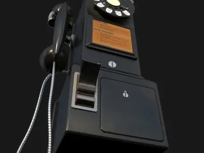 Western Electric 3-slot Payphone 1957 PBR  Low-poly 3D model