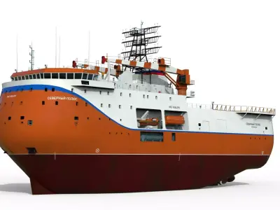Ice-resistant self-propelled platform North Pole Project 00903 3D model