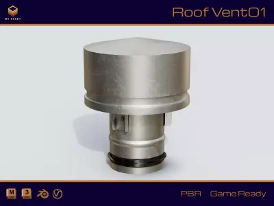 Roof Vent 01 Low-poly 3D model