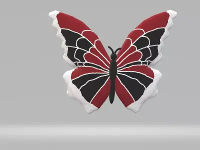 Red Black Butterfly 3D model