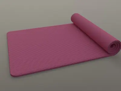 PBR Yoga Mat - Pink Low-poly 3D model