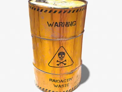 Damaged Crude Oil Barrel PBR Low-poly 3D model buy