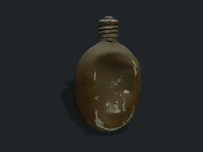 3D Scan Old Flask Low-poly 3D model