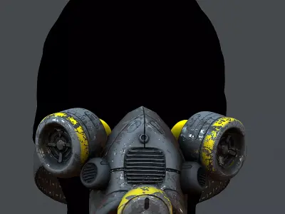Gas mask helmet 3d model scifi Low-poly Low-poly 3D model Low-poly 3D model 20