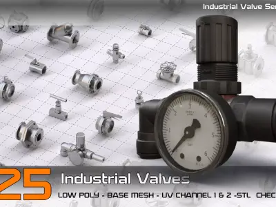 25  Industrial Valves 3D model