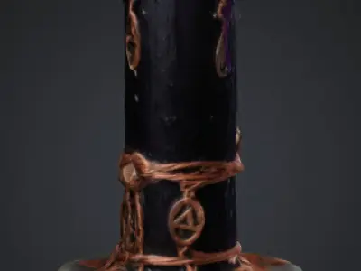 Arcane Candle  Low-poly 3D model