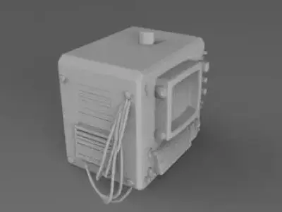 Retro Futuristic Industrial Computer Terminal  3D print model