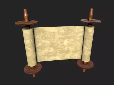 Blank Scroll Low-poly 3D model