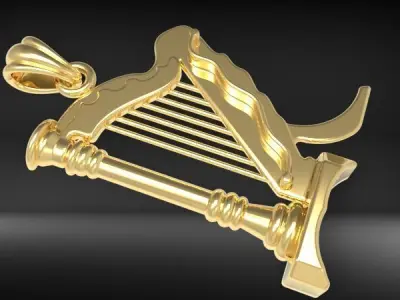 harp pendant 3D print model