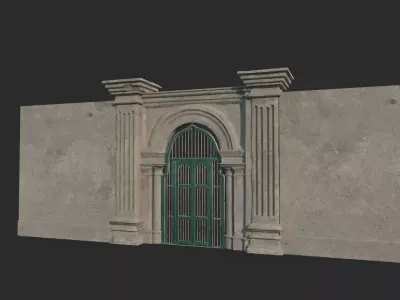 Classical style building s iron gate 3D model