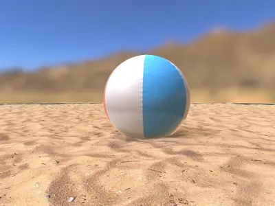 Beach Ball Low-poly 3D model