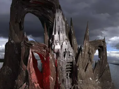 Stylized Tower Rocks 2 3D model