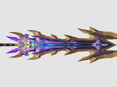 Futuristic Sword Low-poly 3D model 18