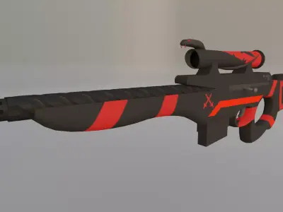 Sci-Fi Sniper Rifle  Low-poly 3D model