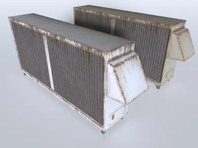 Rusty Rooftop AC hvac unit 4 Low-poly 3D model