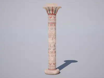 Egyptian Column  Low-poly 3D model