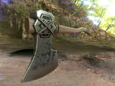 Battle Axe  Low-poly 3D model shop