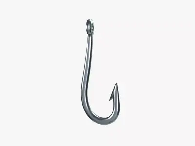 Fishing hook Low-poly 3D model order