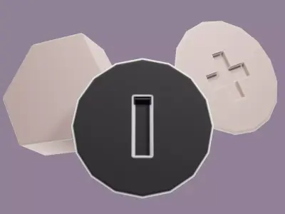 Screw heads Low-poly 3D model
