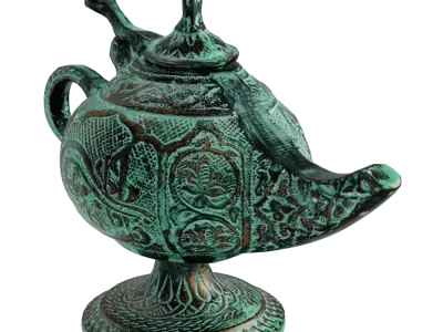 Patinaed Brass Antique Lamp Model 