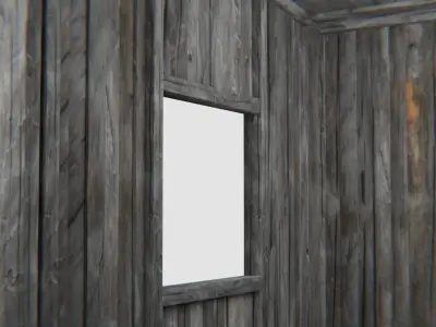 Old Wooden Medieval Building House 1 Low-poly 3D model