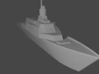 Warship military ship 3D print model