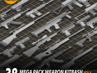 Mega pack weapon kitbash vol4 Low-poly 3D model