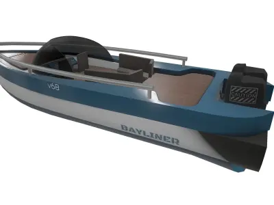 Drive Boat Low-poly 3D model