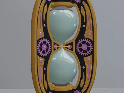 Hourglass in steampunk style 3D model