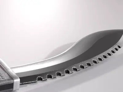 Knife Sawback Kukri Low-poly 3D model