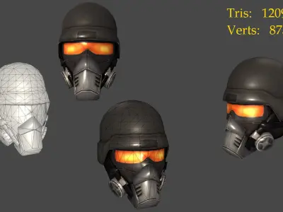 Masks Pack Soldier Low-poly 3D model