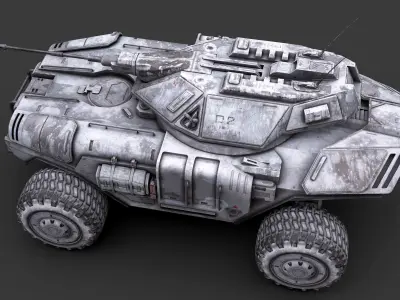 Sci Fi APC low poly snow Low-poly 3D model