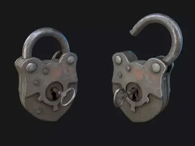 Padlock 1 Low-poly 3D model