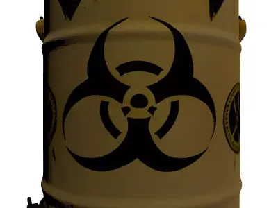 Industrial Biohazard Waste Barrel 3D model