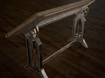 Wooden Workbench Low-poly 3D model