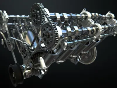 V8 Engine Working Animated 3D model purchase